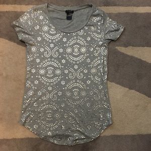 💜 4/$20 TOPS - Ann Taylor Metallic Scoop Neck T